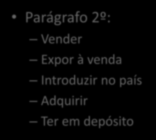 Lei de Software Parágrafo 2º: Vender Expor à venda Introduzir no país Adquirir Ter