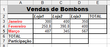 Exercício - Formatações Crie uma planilha como esta,