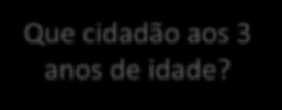 2. Finalidades e objetivos educativos na creche Segurança e autoestima Que cidadão aos 3 anos de idade?