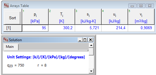 Modelagem do Ciclo Otto "Exemplo 1 - Aula 6" "!Dados:" r = 8 "!Razão de compressão" T[1] =ConvertTEMP(C;K;27) "!Temperatura atmosférica" p[1] = 95 "!