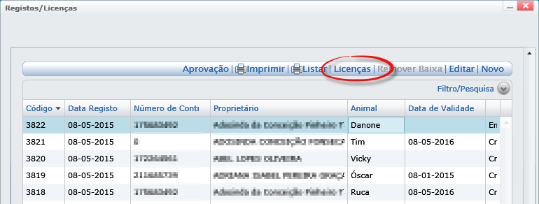 Através do separador Outros é possível complementar a ficha de registo de um animal com outro tipo de informação. Número da ordem. Identificação sobre tatuagens.