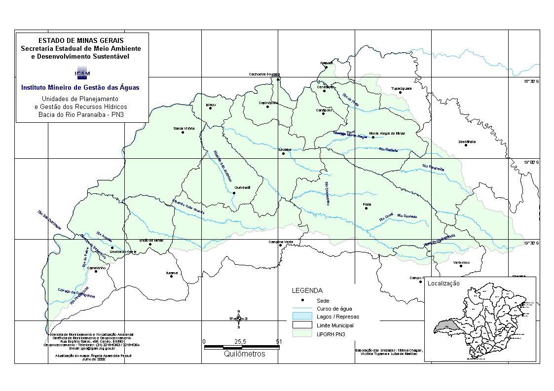 Área da Bacia do Rio Paranaíba A região do PN3 abrange uma