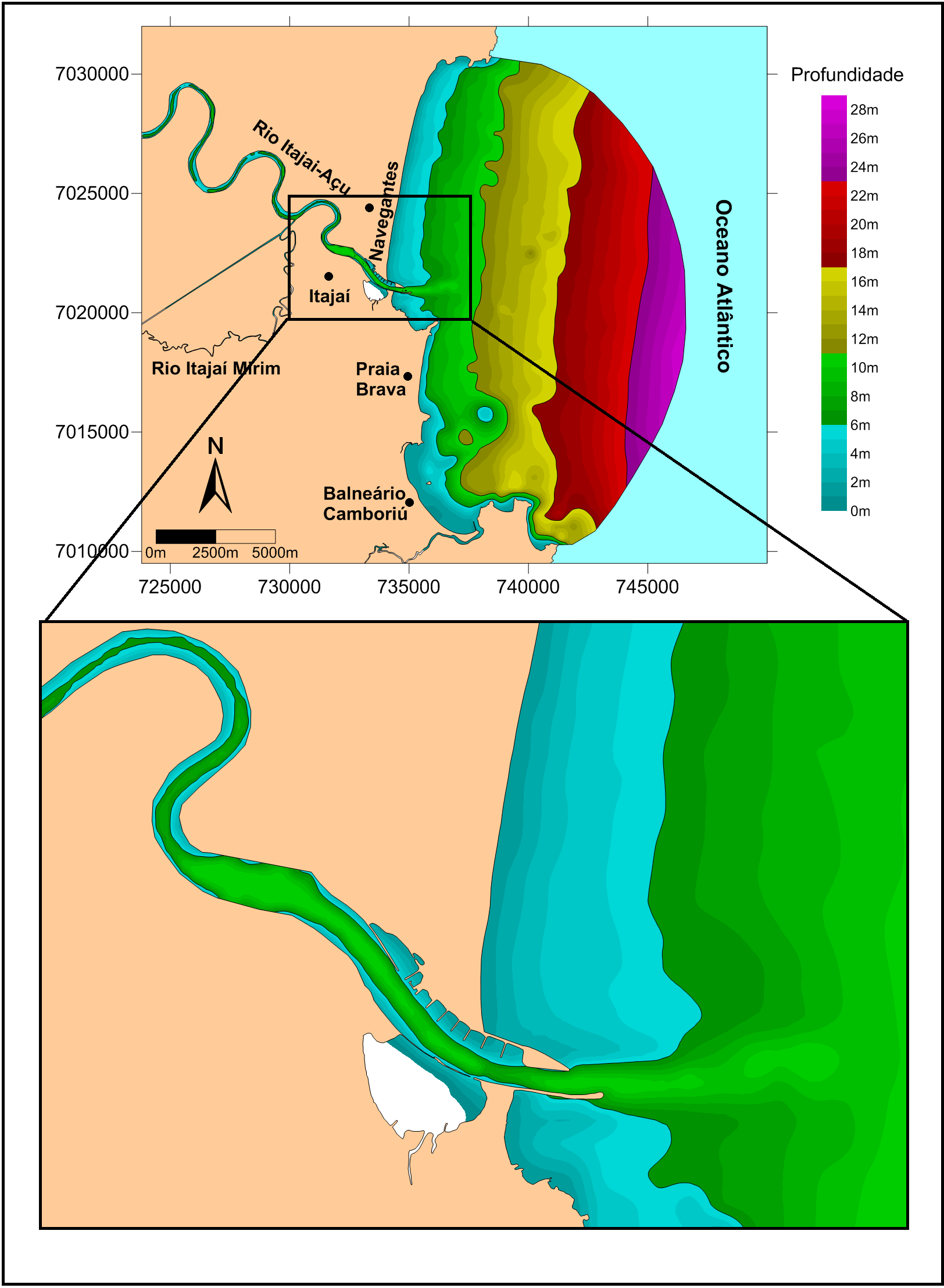 Canal Bacia de Evolução Canal Figura 22 Interpolação da batimetria utilizada na