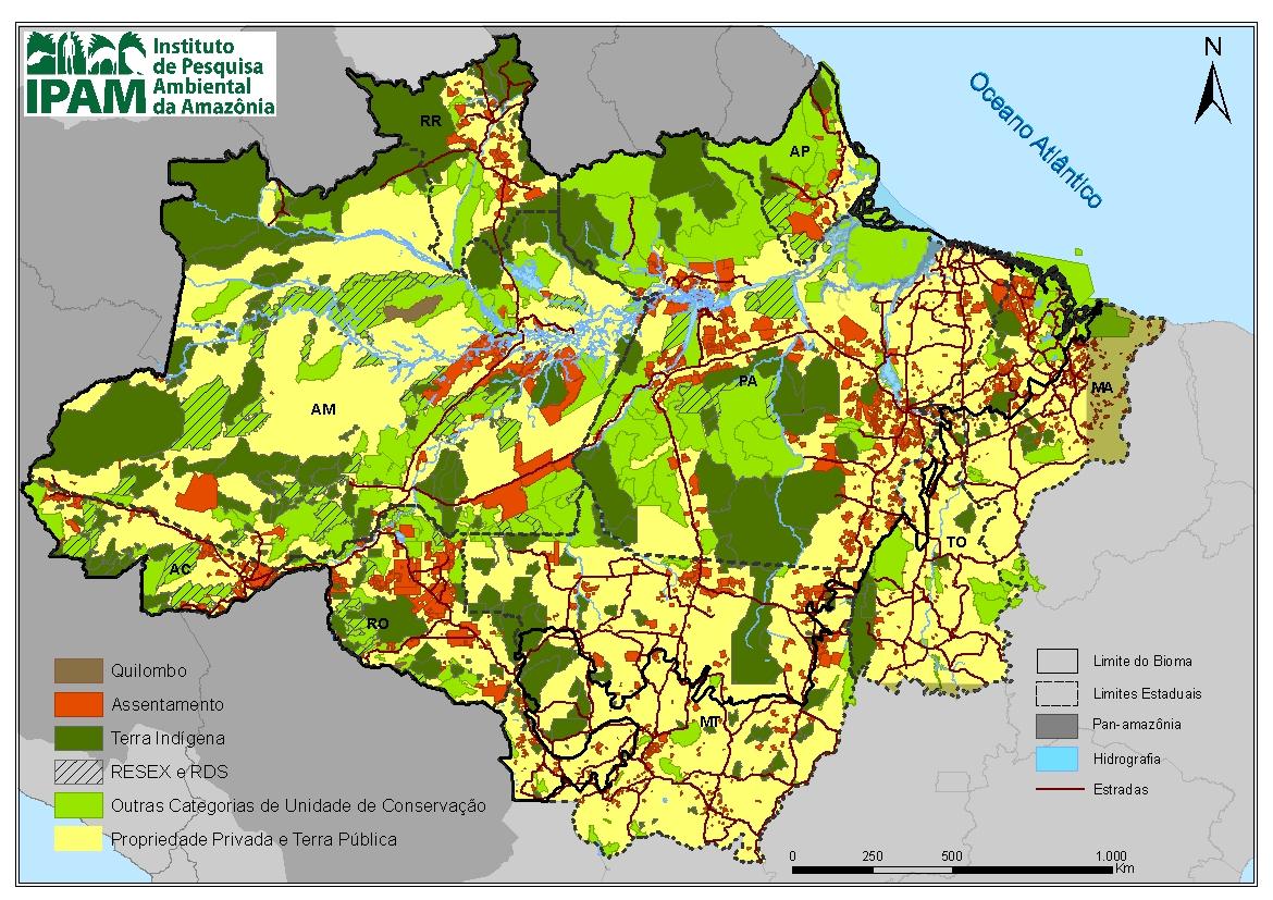 Amazônia Brasileira: 185 milhões de hectares (26 Bilhões T C) em Terras