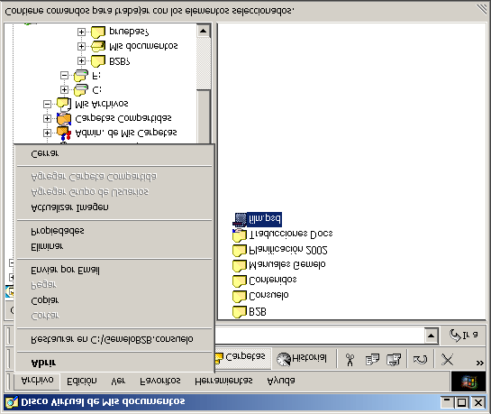 Funções que podem ser realizadas com seus arquivos Além de Salvar e Recuperar, o Disco Virtual possui funções que são exatamente as mesmas que as do