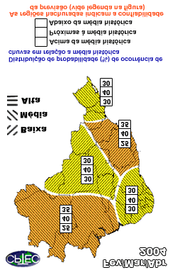 A previsão climática para o trimestre fevereiro, março e abril de 2004 é de chuvas próximas à normal climatológica para as Regiões Sul, Centro-Oeste e Nordeste, e de chuvas variando entre normal a