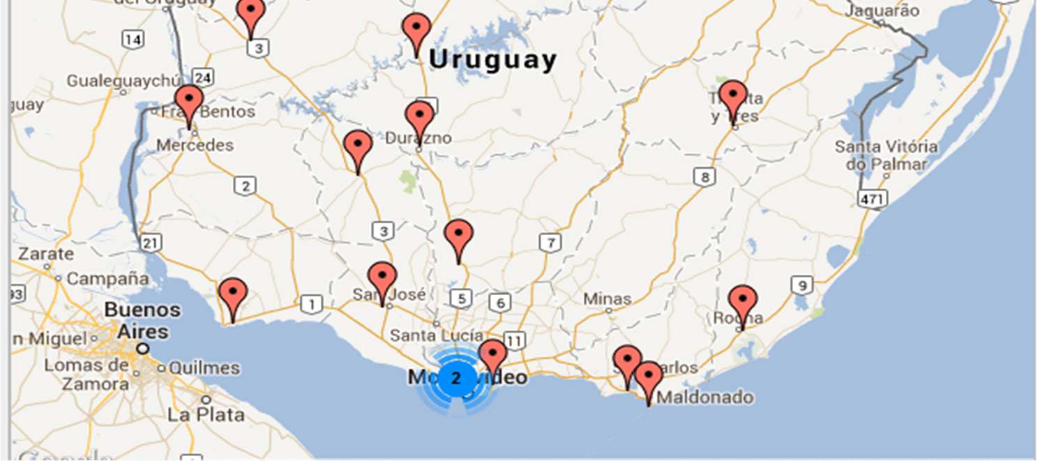 Red Meteorológica de superficie en Uruguay 22 ESTACIONES METEOROLOGICAS Integran la Vigilancia