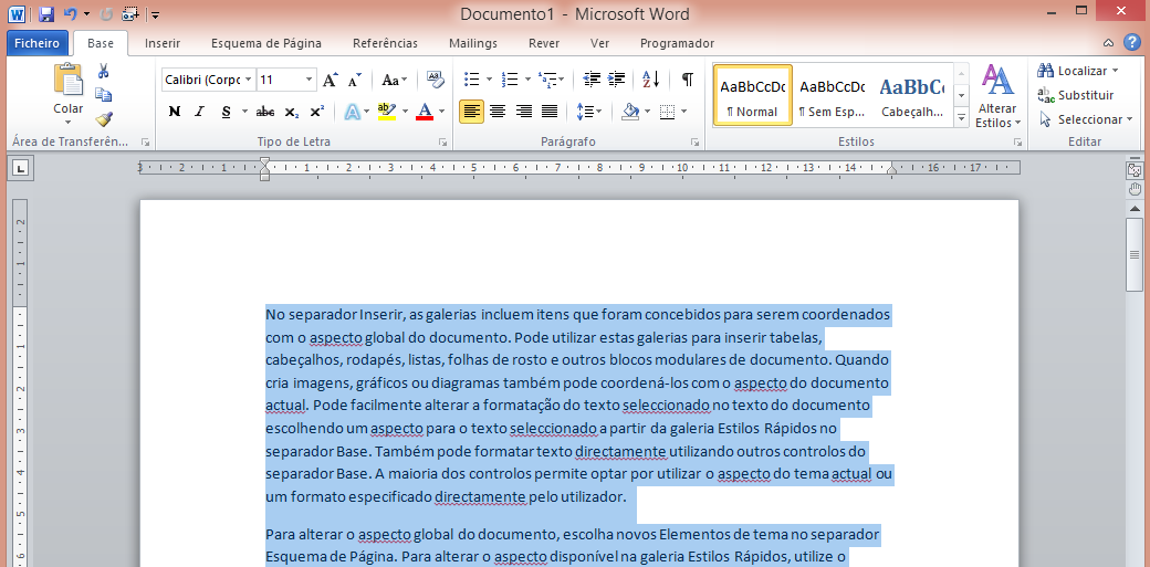 ELABORADO POR MARCO SOARES 5 Selecionar todo o texto Vamos eliminar todo o texto criado Em primeiro lugar temos que selecionar o texto todo Uma das