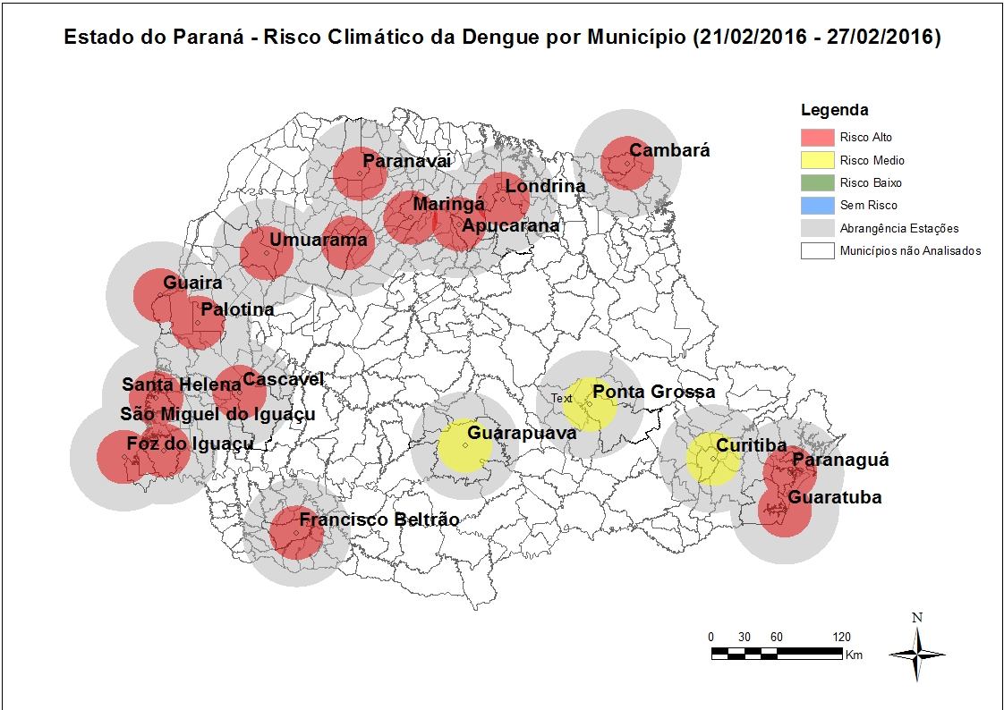 A SESA chama a atenção para o Serviço de Alerta Climático de Dengue do Laboratório de Climatologia da UFPR disponível no endereço www.laboclima.ufpr.