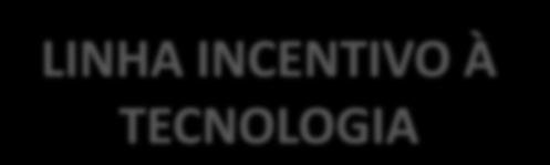 Taxa Prazo LINHA INCENTIVO À TECNOLOGIA a partir de 0,68% ao mês até 120 meses* Carência até 24 meses * Incluindo a carência.