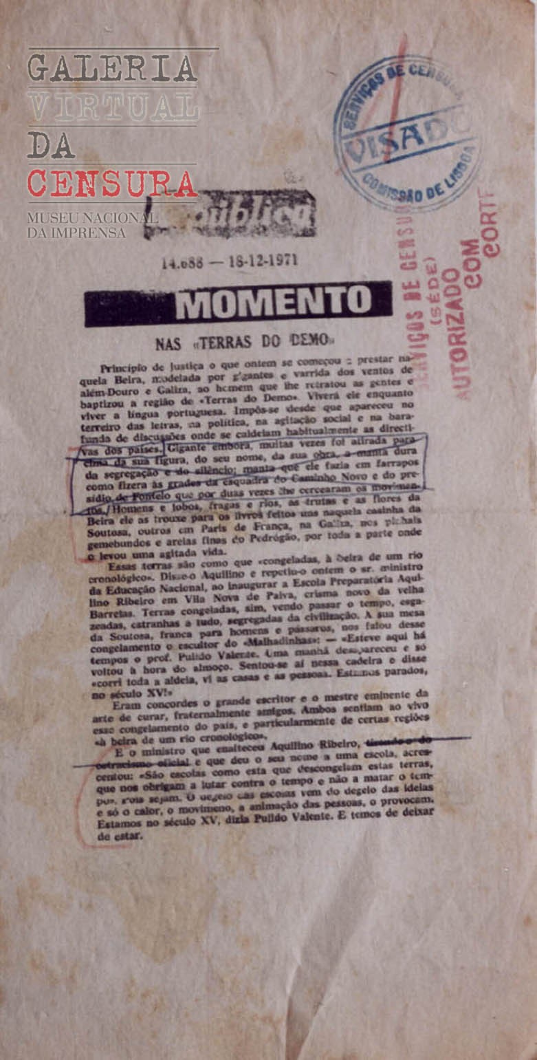 Comissão de Censura A censura é um instrumento que os regimes totalitários utilizam para controlar a divulgação de ideias, informações e notícias nos jornais, rádios, televisões e espectáculos.