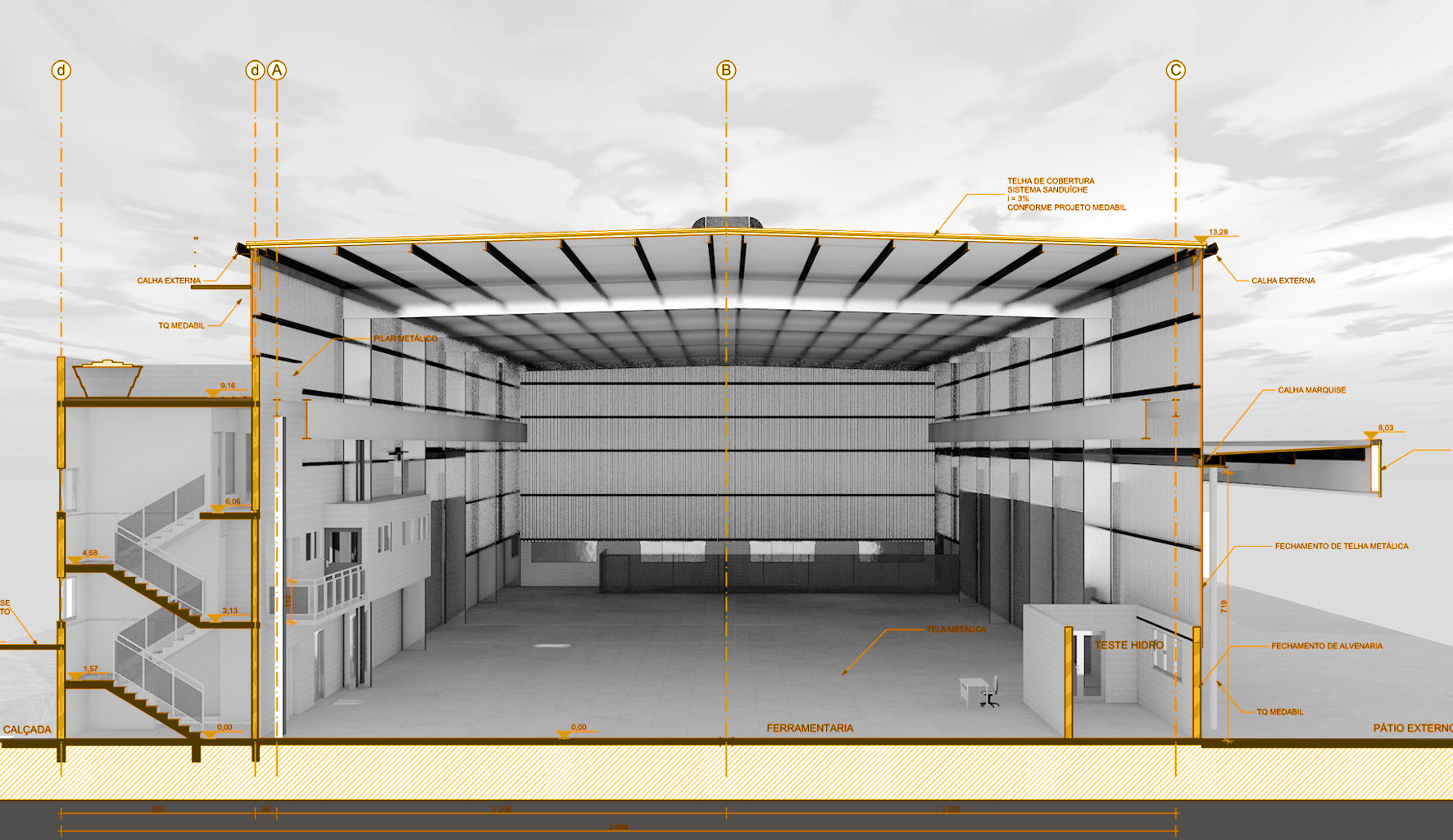 04 Sousa Guerra Arquitetura Conteúdos PV&V John Deere Catalão, GO Ao final da, o modelo BIM - ajustado e pleno das informações conforme a execução realizada - é ponto de partida para as reformas e as