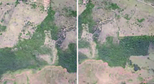 um par de imagens sequencial, sendo possível observar a região de sobreposição entre as imagens.