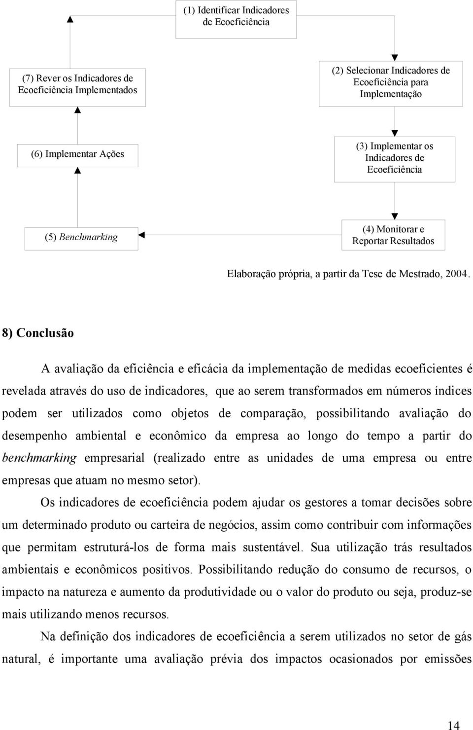 8) Cnclusã A avaliaçã da eficiência e eficácia da implementaçã de medidas eceficientes é revelada através d us de indicadres, que a serem transfrmads em númers índices pdem ser utilizads cm bjets de