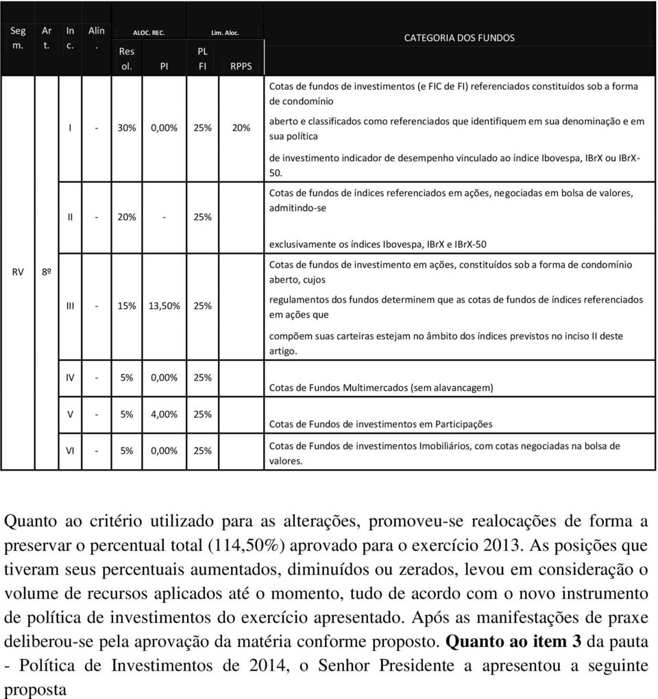 em sua política de investimento indicador de desempenho vinculado ao índice Ibovespa, IBrX ou IBrX- 50.