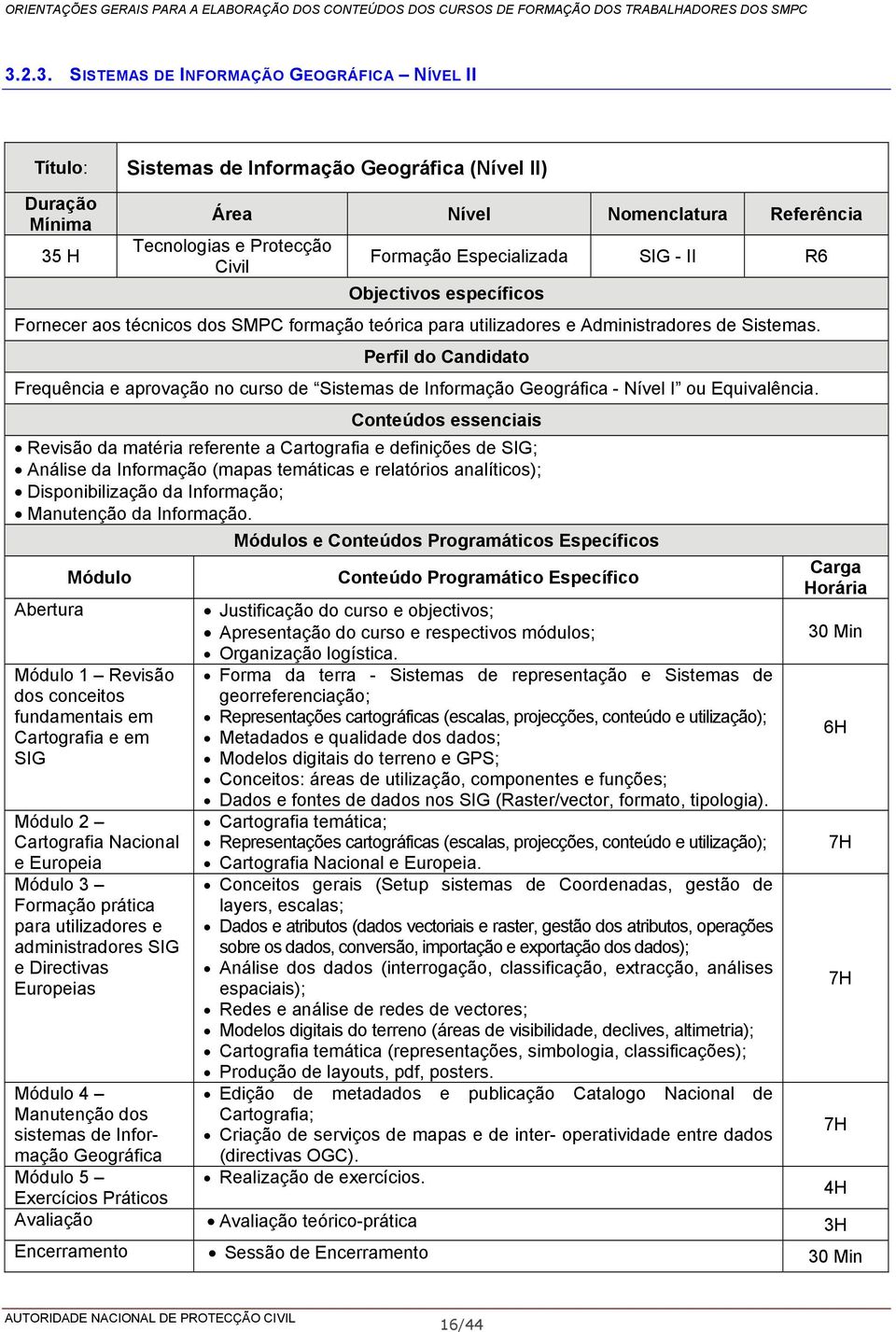 Revisão da matéria referente a Cartografia e definições de SIG; Análise da Informação (mapas temáticas e relatórios analíticos); Disponibilização da Informação; Manutenção da Informação.