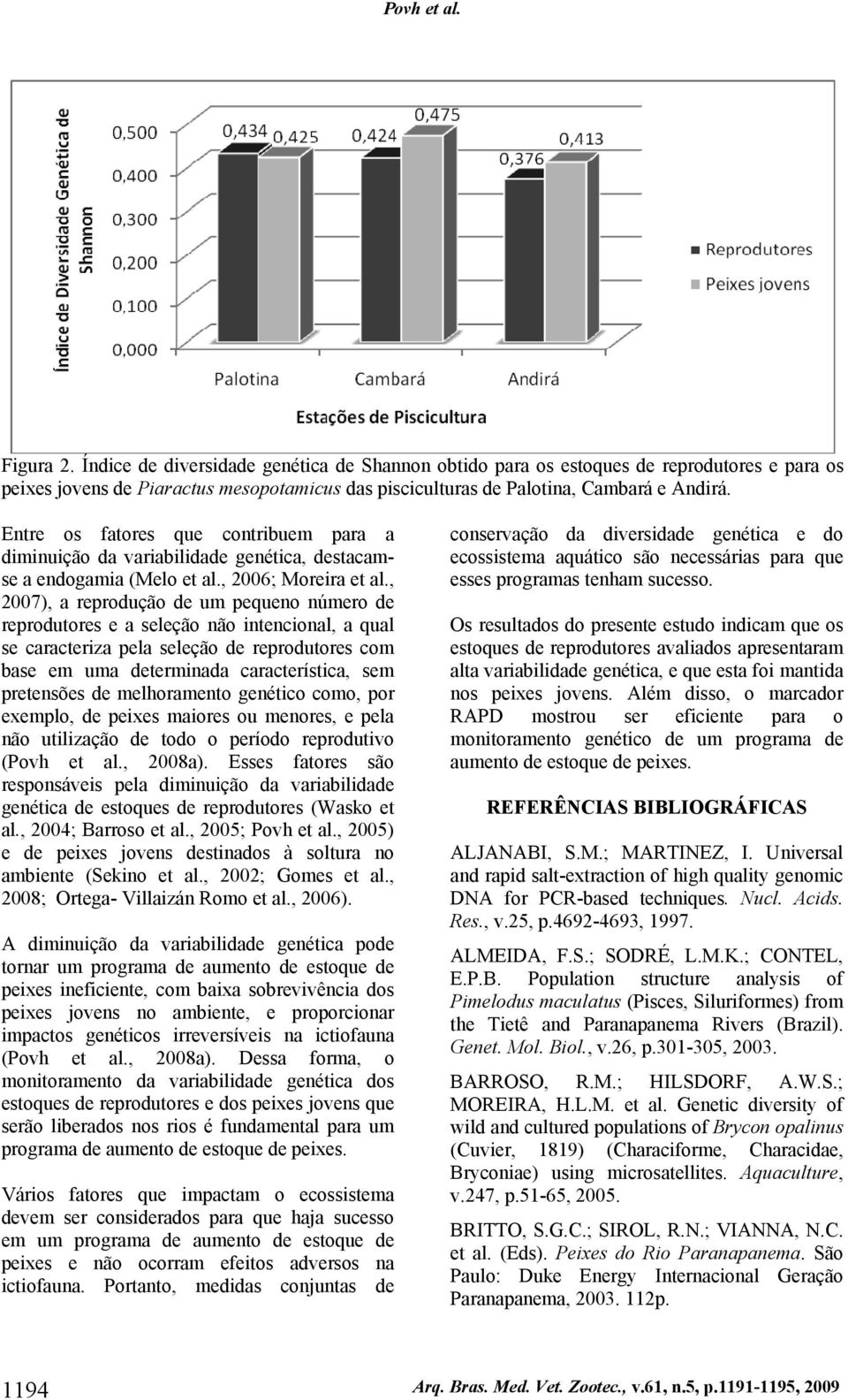 Entre os fatores que contribuem para a diminuição da variabilidade genética, destacamse a endogamia (Melo et al., 2006; Moreira et al.