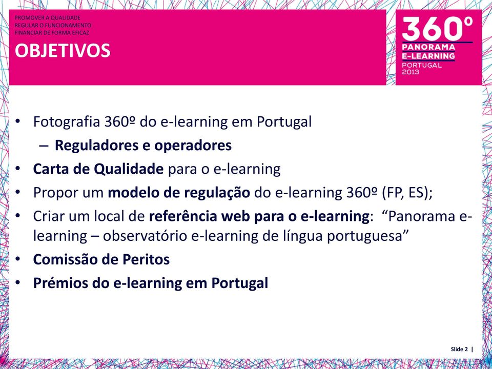 Criar um local de referência web para o e-learning: Panorama e- learning observatório