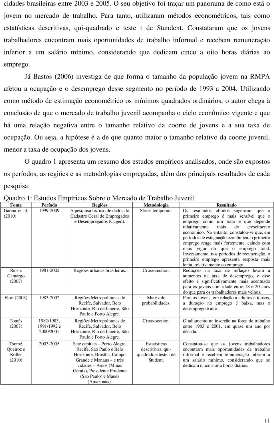 Constataram que os jovens trabalhadores encontram mais oportunidades de trabalho informal e recebem remuneração inferior a um salário mínimo, considerando que dedicam cinco a oito horas diárias ao