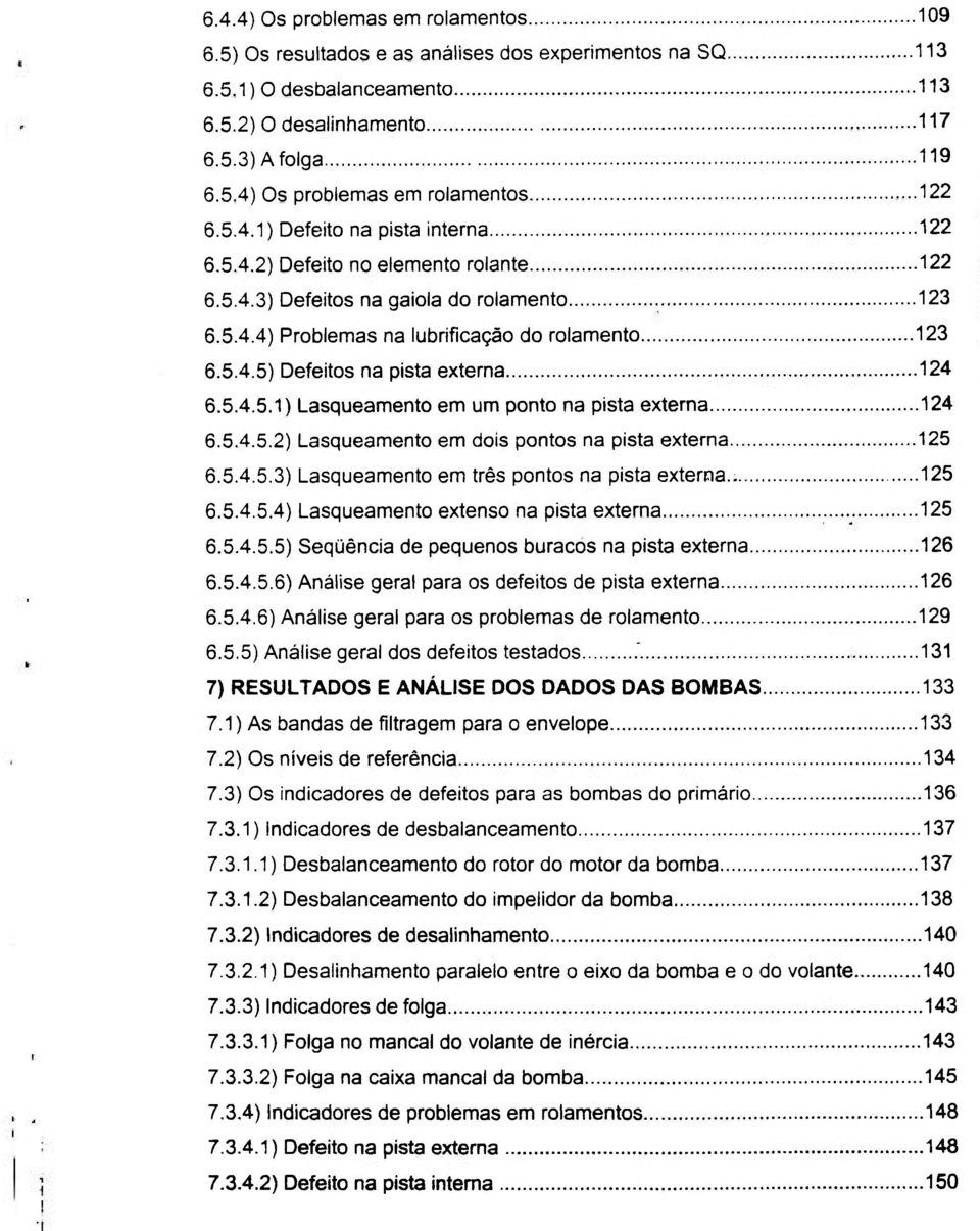 5.4.5.1) Lasqueamento em um ponto na pista externa 124 6.5.4.5.2) Lasqueamento em dois pontos na pista externa 125 6.5.4.5.3) Lasqueamento em três pontos na pista externa.. 125 6.5.4.5.4) Lasqueamento extenso na pista externa 125 6.