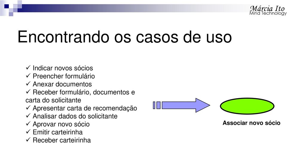 solicitante Apresentar carta de recomendação Analisar dados do