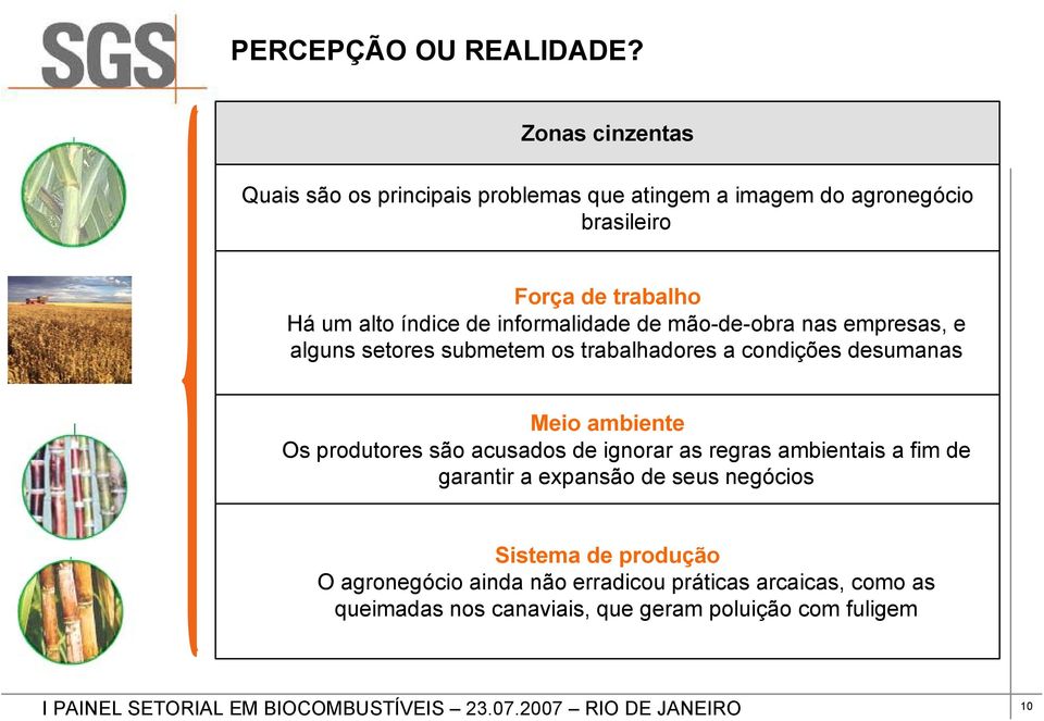 índice de informalidade de mão-de-obra nas empresas, e alguns setores submetem os trabalhadores a condições desumanas Meio ambiente