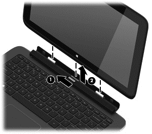 Liberação do tablet da estação de acoplamento do teclado Para liberar o tablet da estação de acoplamento do teclado, siga as instruções abaixo: 1.