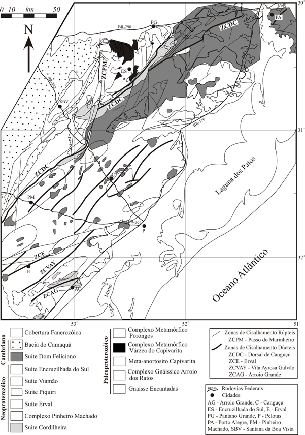 geologia Geologia da região de Porto Alegre A região de Porto Alegre apresenta uma parte da história de formação da cadeia de montanhas representada pelo Cinturão Dom Feliciano.