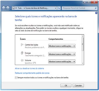 Windows Seven Para exibir a Barra de Tarefas : 1. Dê um clique com o botão direito sobre a Barra de Tarefas. 2. Clique no comando Propriedades. Será aberta a janela da Figura 6. 3.