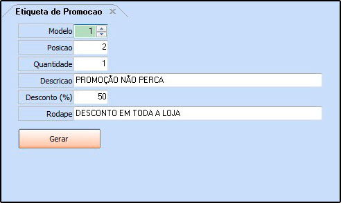 Etiquetas de Promoção FS160 Sistema: Futura Server Caminho: Etiquetas >Produto>Etiqueta Promoção Referência: FS160 Versão: 2016.05.