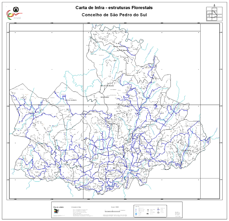 Figura 2 carta de infra-estruturas florestais para o concelho de São Pedro do Sul Figura