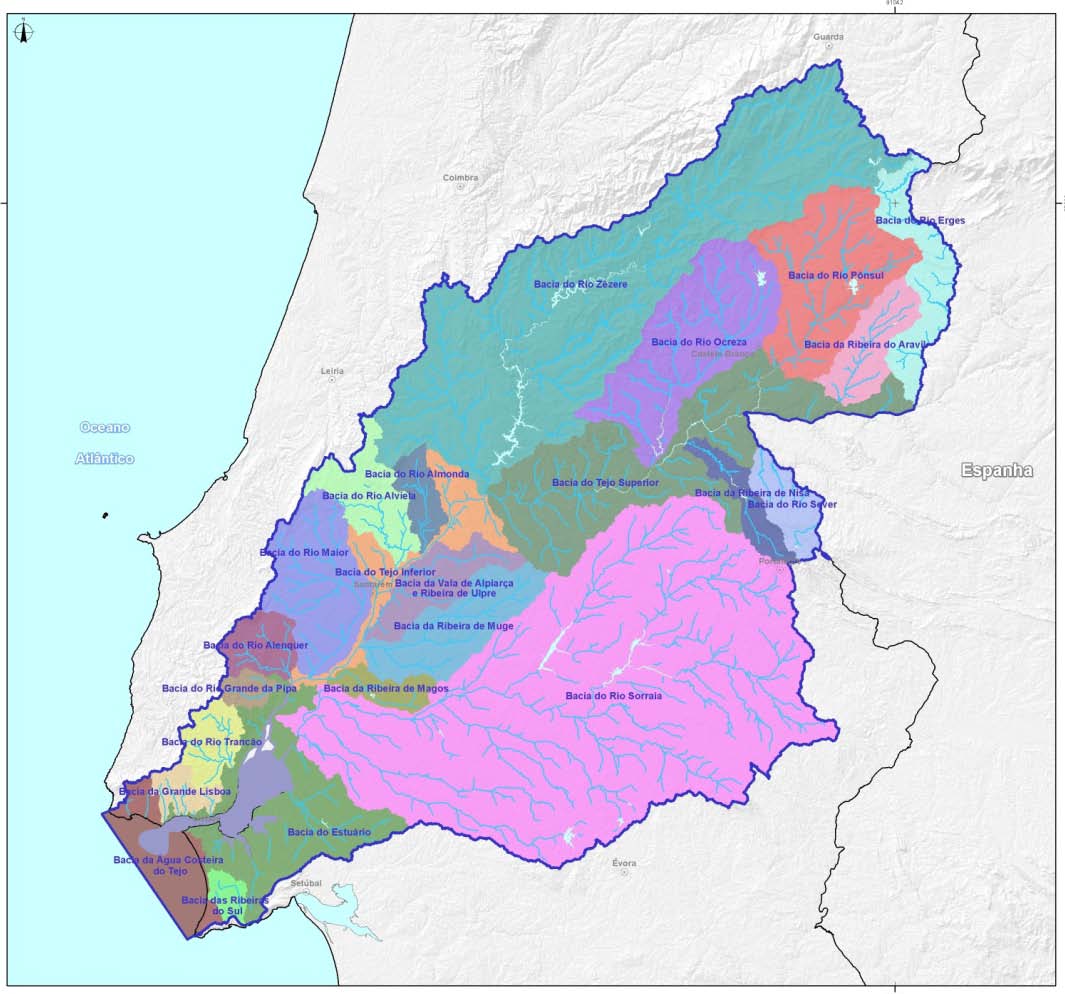 Penela-Tomar, Sicó-Alviázere, Maciço Calcário Estremenho e uma massa de água subterrânea atribuída à região hidrográfica do Guadiana (RH7), Elvas-Vila Boim.