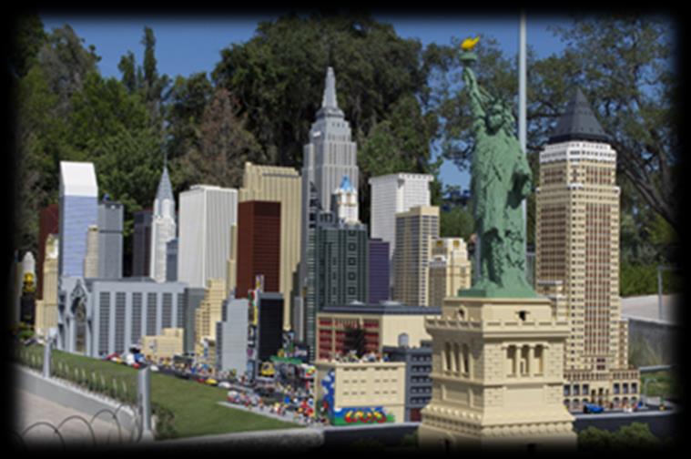 PRINCIPAIS ÁREAS E SUAS ATRAÇÕES Miniland USA: Aqui você encontra as réplicas em Lego perfeitas das maiores cidades dos USA. Muito impressionante!