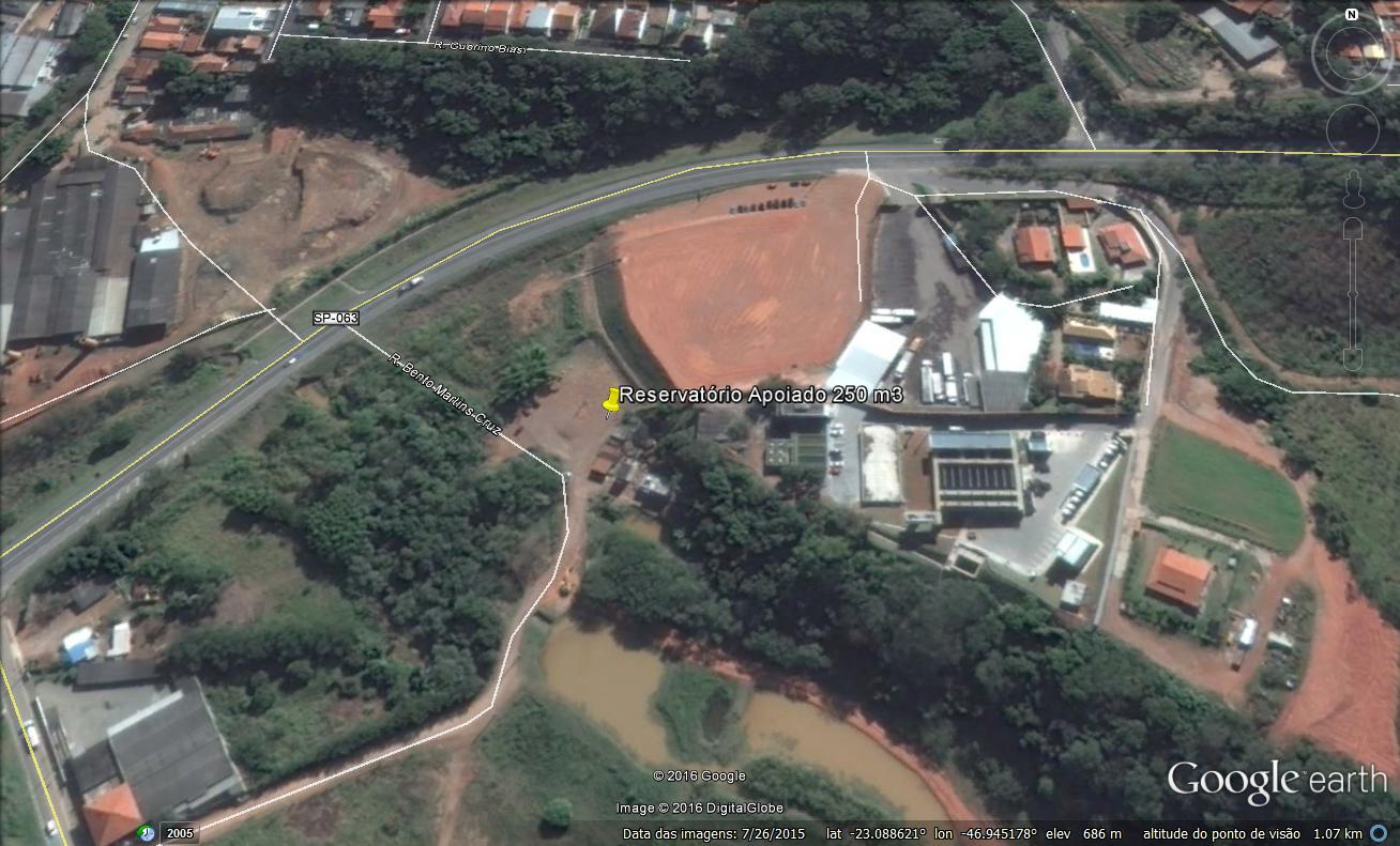 3.1.4 Reservatório de 250 m 3 14 Figura 5 Imagem de satélite do Reservatório de 250 m 3 Agência Reguladora dos Serviços de Saneamento das Bacias dos Rios
