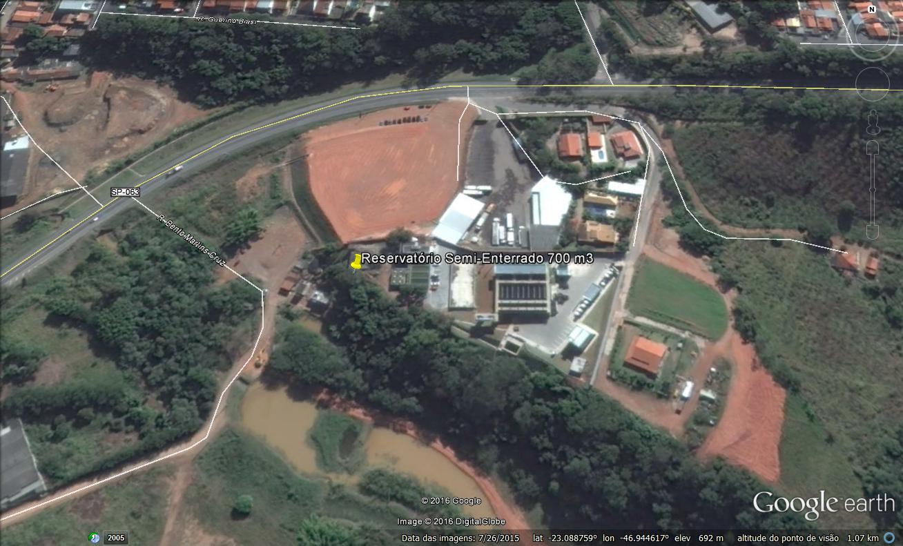 3.1.5 Reservatório de 700 m 3 17 Figura 6 Imagem de satélite do Reservatório de 700 m 3 Agência Reguladora dos Serviços de Saneamento das Bacias dos Rios