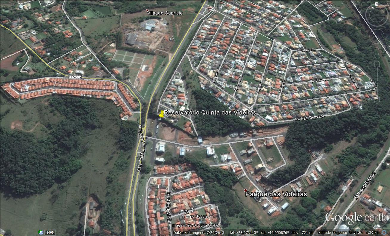 3.1.6 Reservatório Quinta das Videiras 20 Figura 7 Imagem de satélite do Reservatório Quinta das Videiras Agência Reguladora dos Serviços de Saneamento das Bacias dos