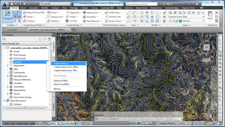 Para esta apresentação, foi utilizada a versão com o Autodesk Roadway Design da Infrastructure Design Suite Ultimate 2014 com Subscription.