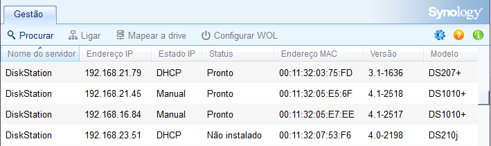 Siga as instruções no ecrã para terminar o processo de configuração. 2 O Synology Assistant será instalado e aberto no seu computador.