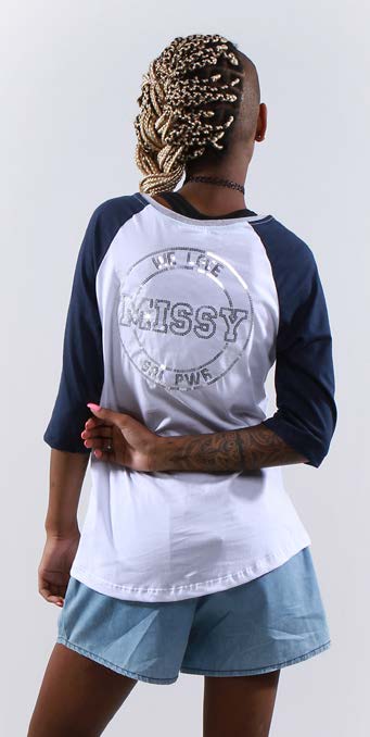 CAMISETA - LINHA RAGLAN - MISSY - VERÃO 2017 Cor 1:Mescla/ 1:Branca/ Marinho Laranja Cor 2: