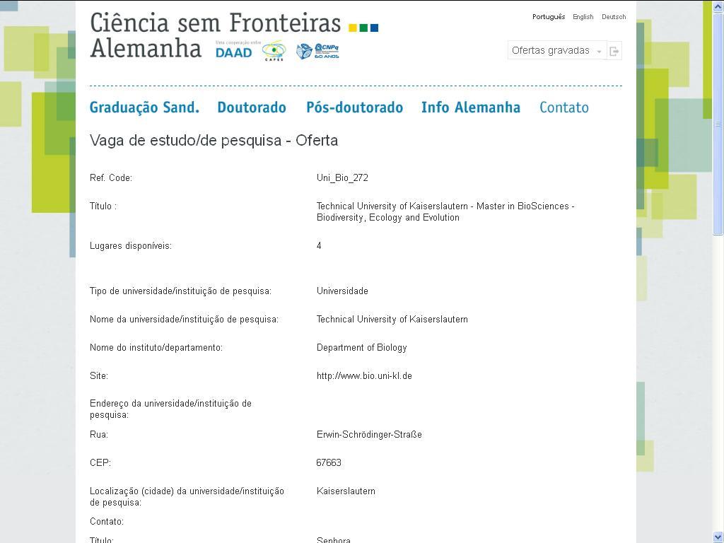 C. O portal www.csf-alemanha.