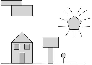 QUESTÃO 26 Na aula de Artes, Joana fez o desenho a seguir. Quantos quadriláteros aparecem nessa imagem? A. 11 B. 8 C. 2 D.