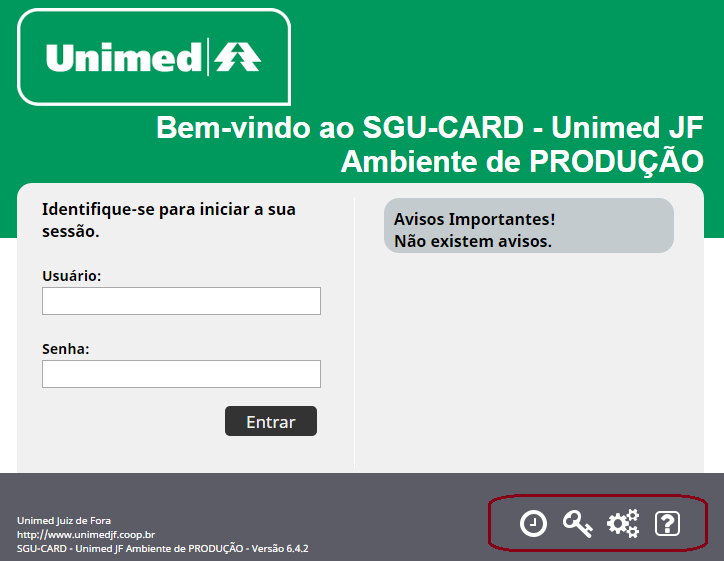 Página 3 de 17 Tela inicial SGU-CARD Para acessar este sistema, o usuário deve preencher os campos de Usuário e Senha com dados válidos no sistema, e acionar o botão entrar.