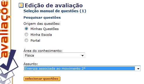 2.1 Editando a avaliação O complemento e o rodapé não são necessários preencher, estes são indicados para provas impressas. É necessário digitar texto introdutório, veja o ex.