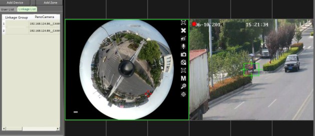 5.4 Operação de ligação Quando a ligação foi inicializada, clique duas vezes na visualização panorâmica para