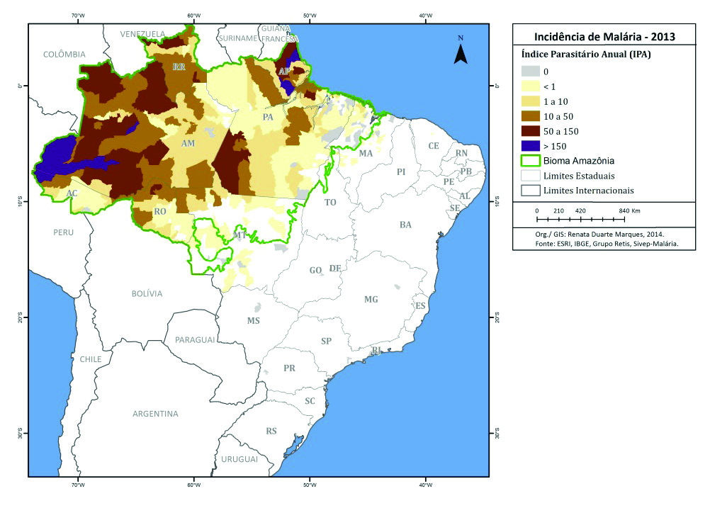 982 Marques Mapa 1- Índice Parasitário Anual do Brasil, 2013