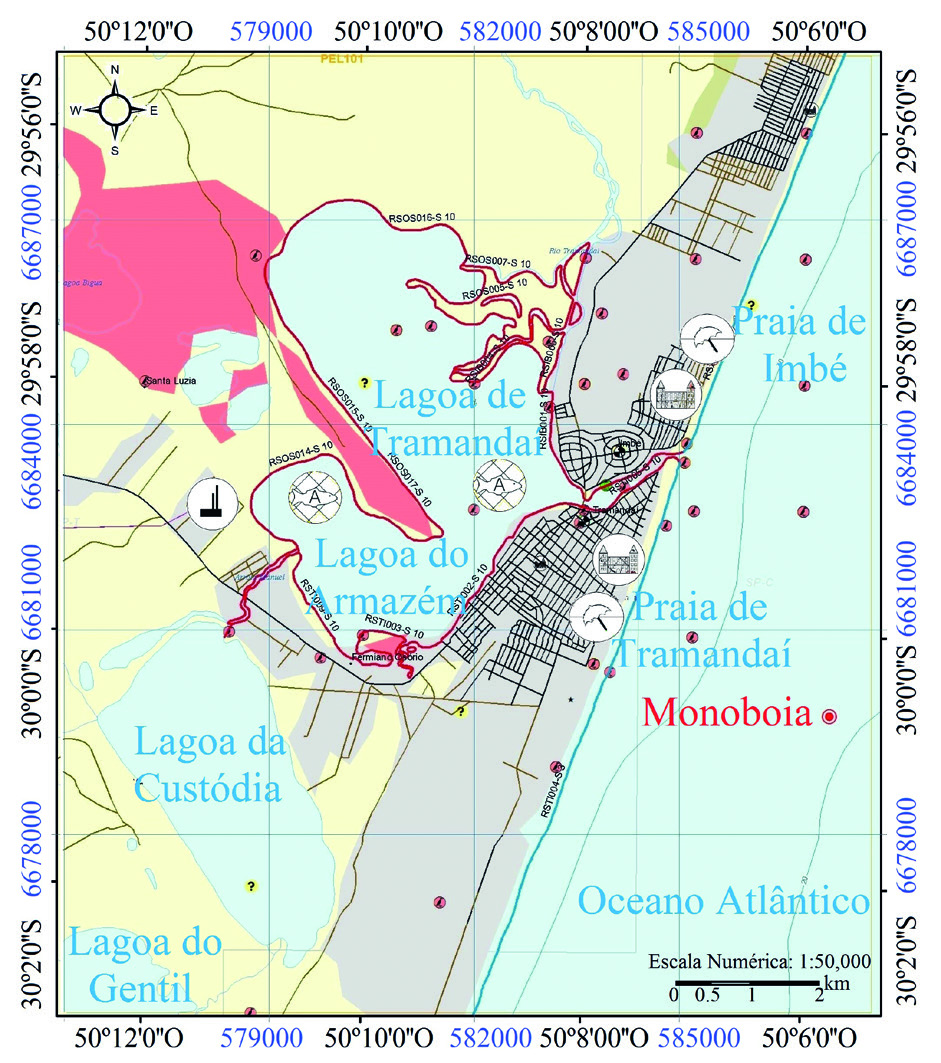 Cartas de Sensibilidade Ambiental ao Derramamento de Óleo Cartas SAO: Em destaque são representados também os ícones de instalações navais, instalações de pesca, terminal de petróleo, rampas para