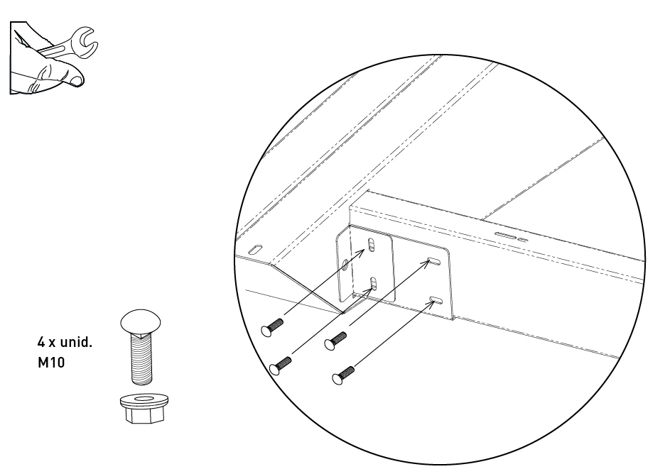 Figura 34: Fixação das vigas.