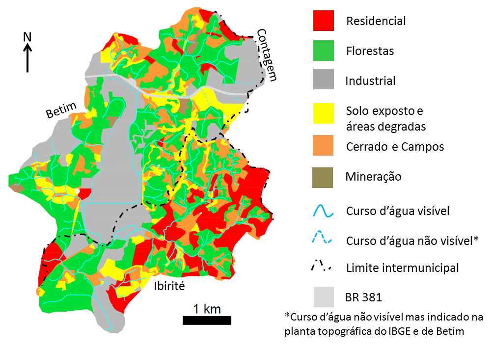 Belo Horizonte/MG 24 a 27/11/2014 4. RESULTADOS E DISCUSSÕES 4.1. USO E OCUPAÇÃO DO SOLO O mapa de uso e ocupação do solo na microbacia do córrego do Pintado está indicado na Figura 2.