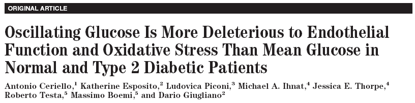 Variabilidade Glicêmica e Seu Impacto sobre o Controle Glicêmico e as Complicações do Diabetes A variabilidade glicêmica leva a aumentos significantes na disfunção endotelial e no estresse oxidativo,