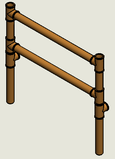 -Passo 5: Junte o cano de 176 mm com o conjunto montado no passo 4, como mostrado na figura 7 (2 unidades); -Passo 7: Junte os canos de 648 mm com o conjunto montado no passo 6, como mostrado na